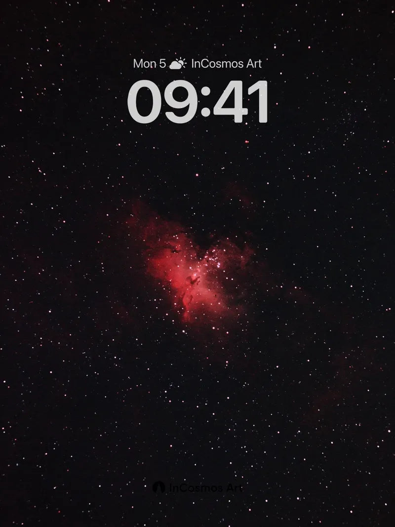 Cosmic Ember Wallpaper with Starlit Veil