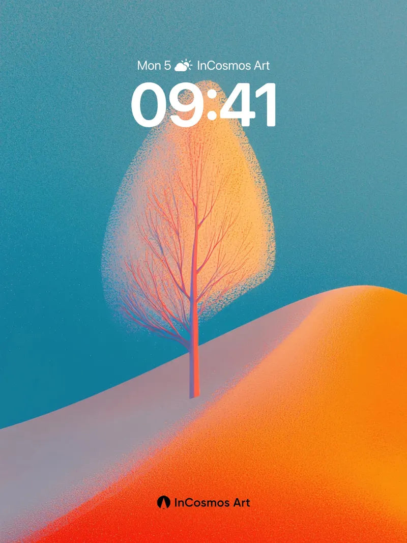 Surreal Dune Wallpaper with Floating Tree