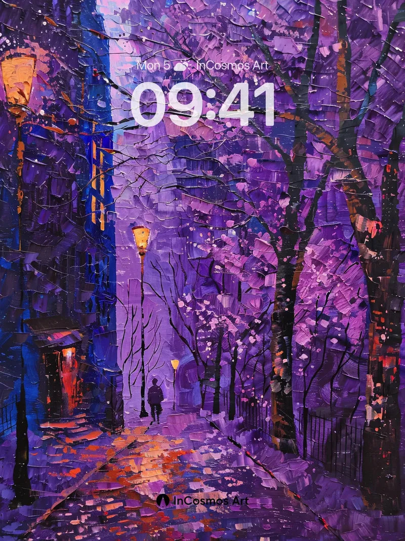 Lavender Hush Wallpaper with Midnight Lanterns