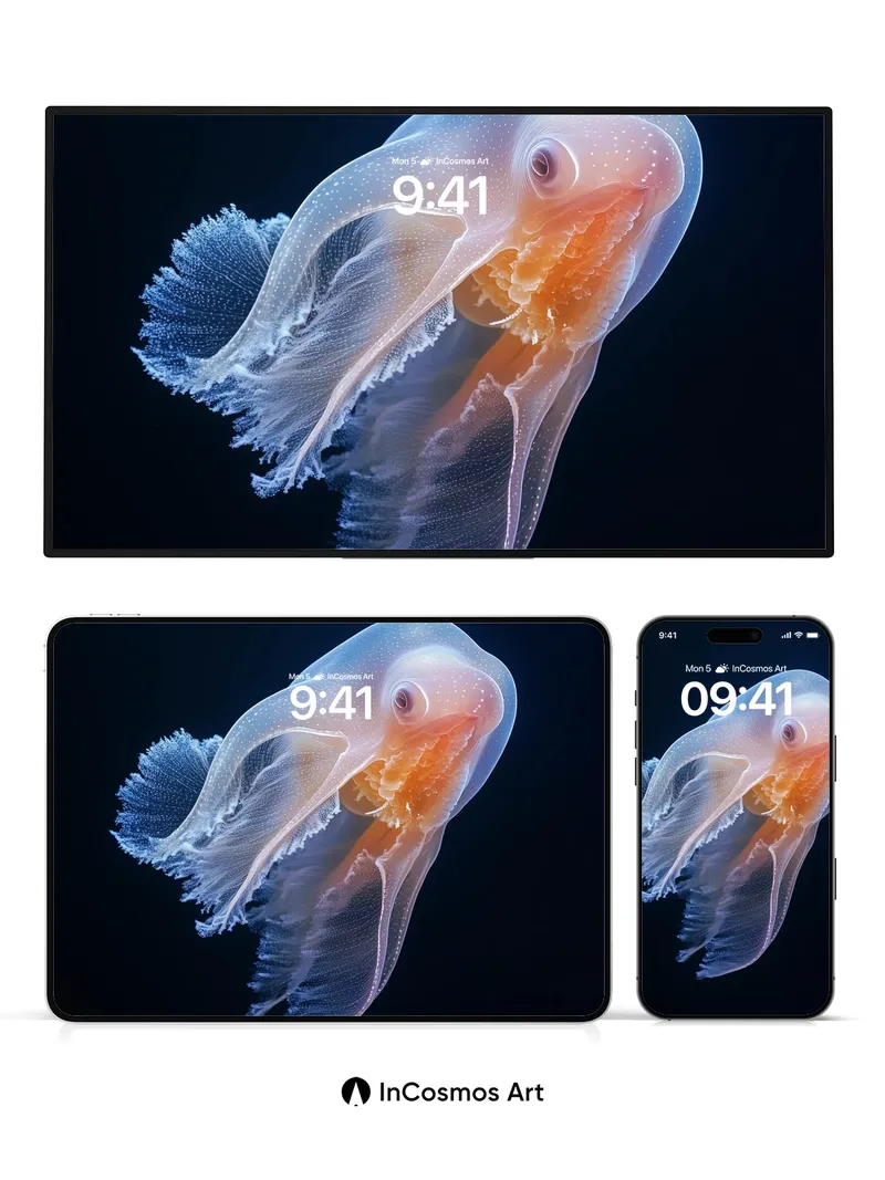 Luminous Drift Wallpaper with Ethereal Fronds