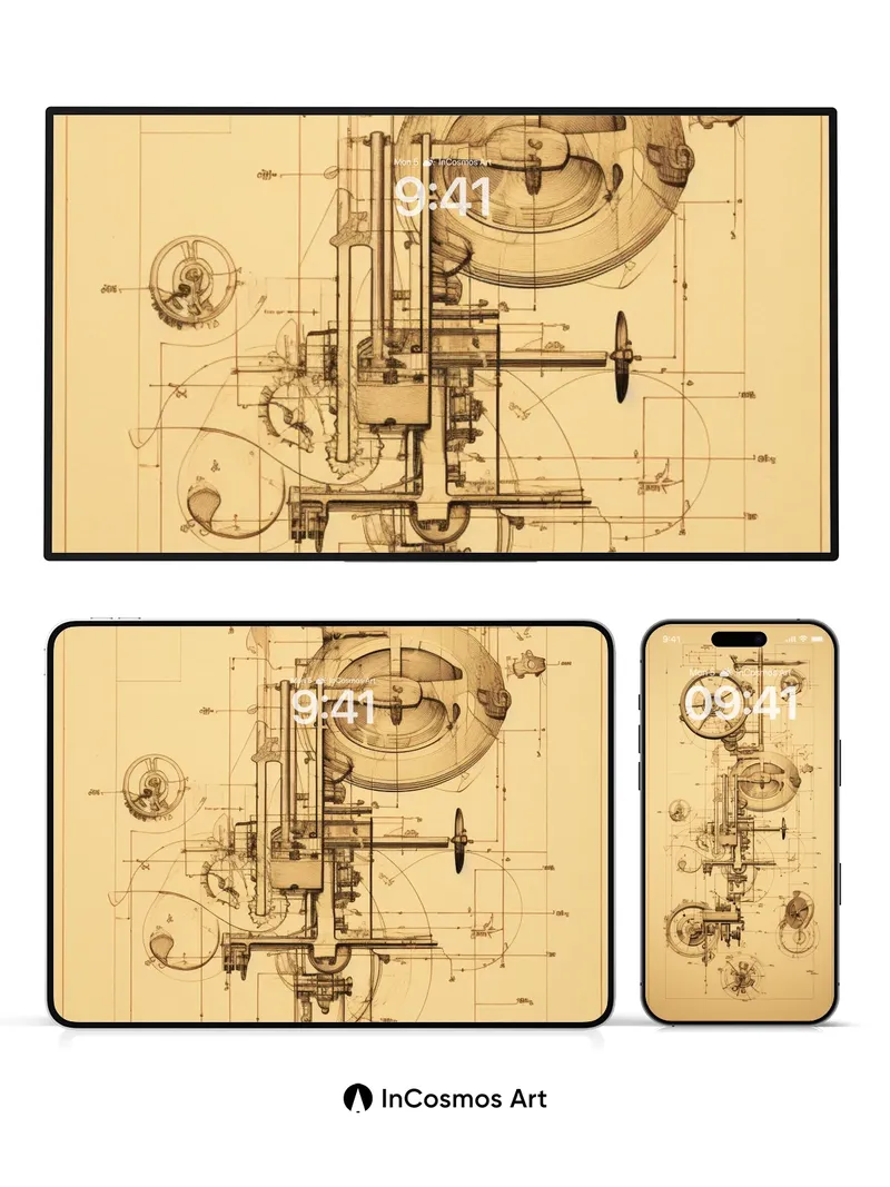 Steamwhisper Mechanism Wallpaper with Clockwork Dreams