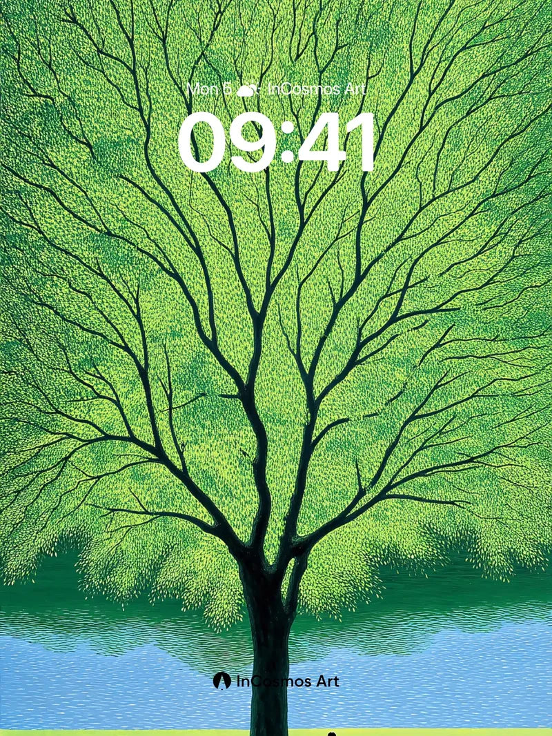 Serenity Tree Wallpaper with Shadowed Roots