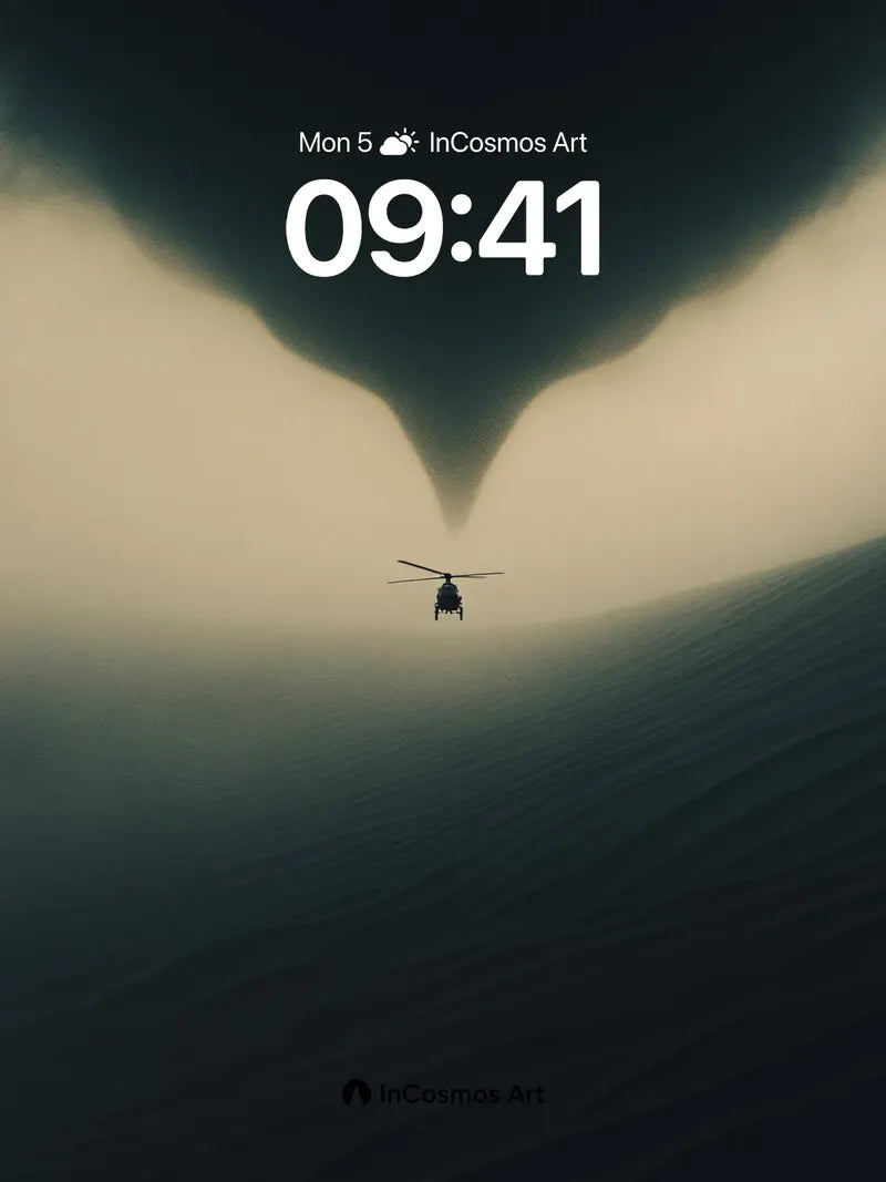 Silent Storm Wallpaper with Helicopter Silhouette wallpaper for iPhone, iPad & Mac