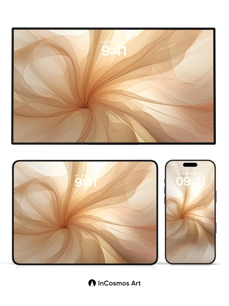 Luminous Veil Wallpaper with Ethereal Swirls