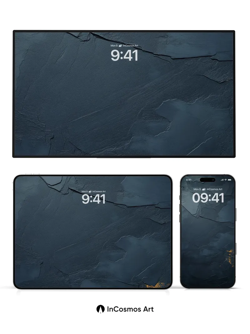 Midnight Crackle Wallpaper with Golden Veins