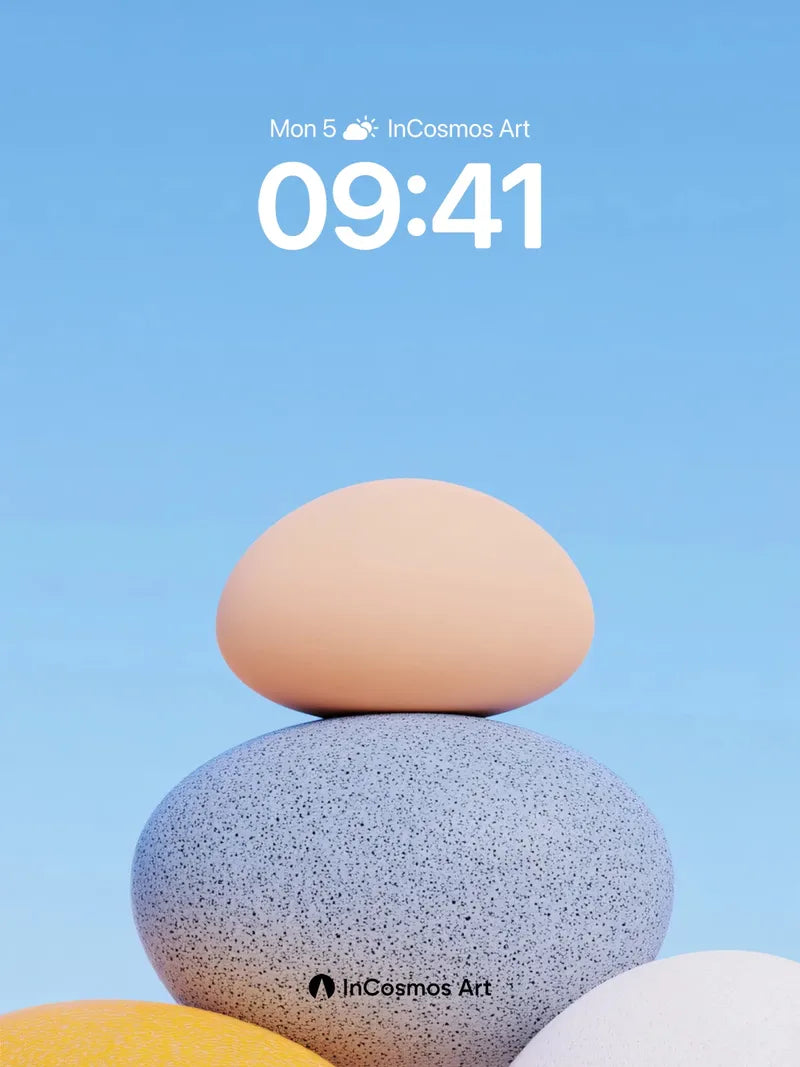 Serene Stone Stack Wallpaper with Soft Gradient Sky