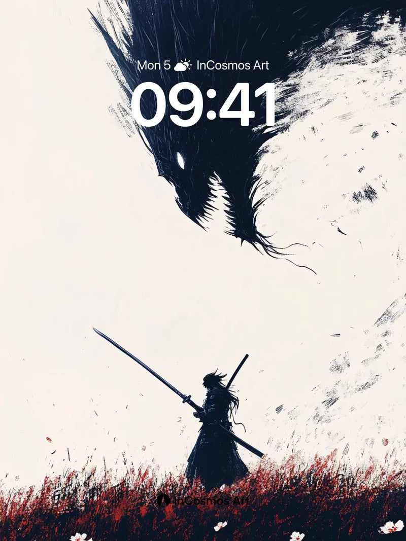 Silent Duel Wallpaper with Ink Dragon