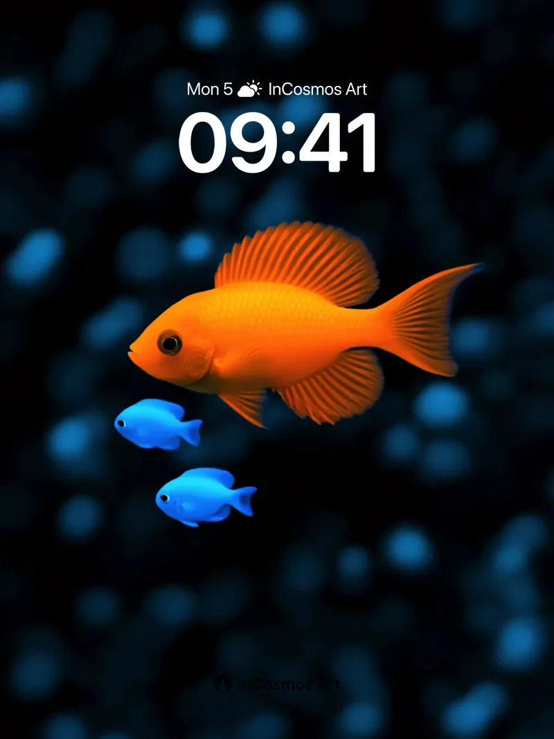 Luminous Abyss Wallpaper with Floating Orbs