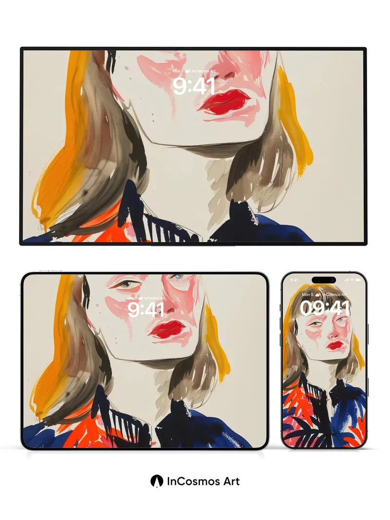 Surreal Gaze Wallpaper with Brushstroke Skin