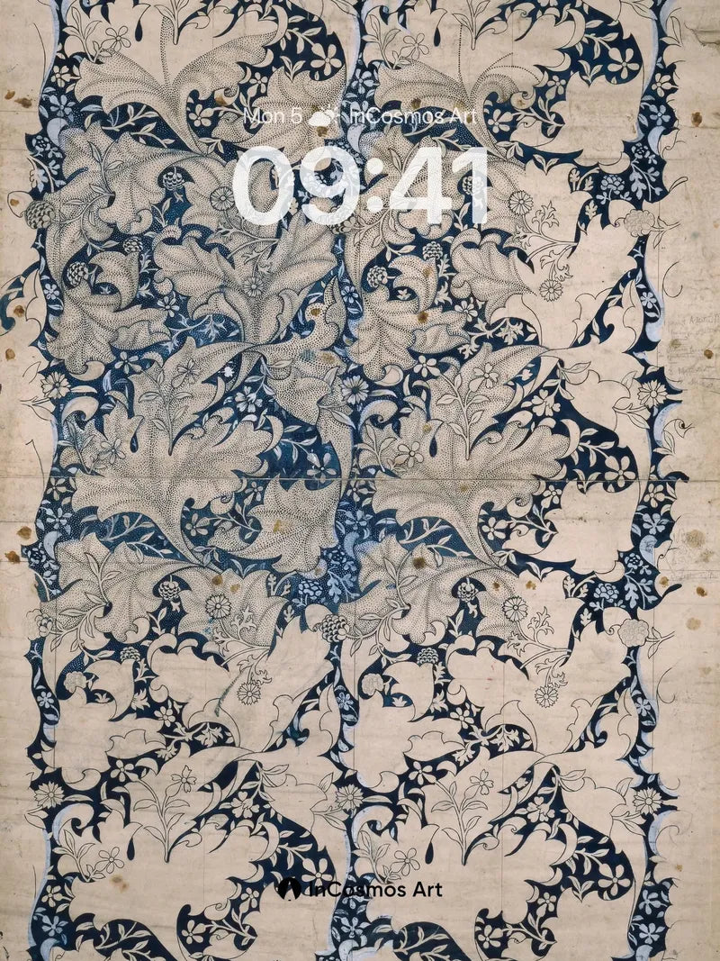 Whispering Vine Wallpaper with Inked Leaves
