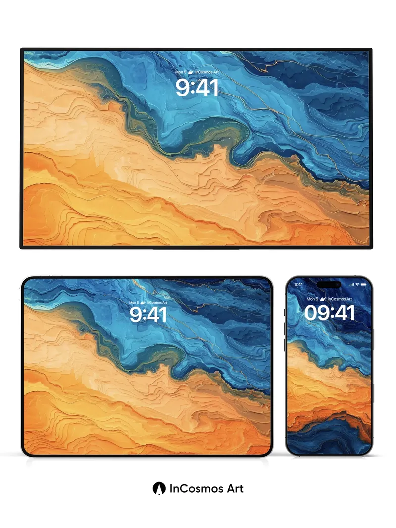 Crimson Tides Wallpaper with Golden Veins