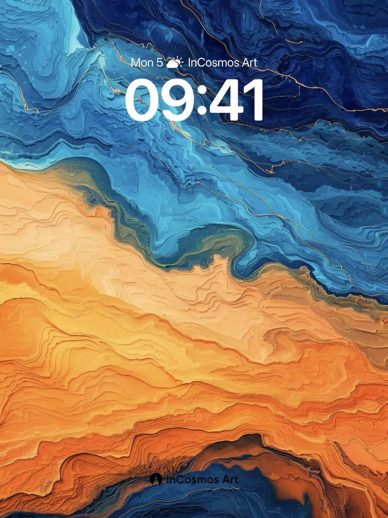 Crimson Tides Wallpaper with Golden Veins