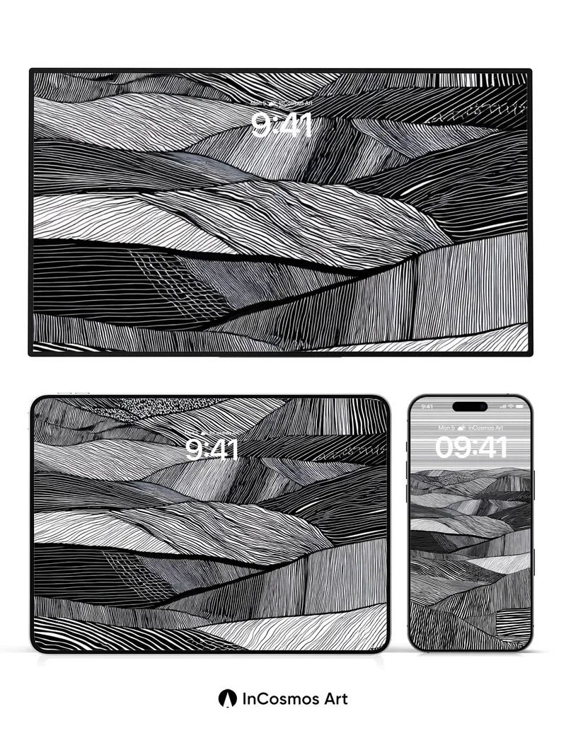 Whispering Lines Wallpaper with Terrain Rhythms