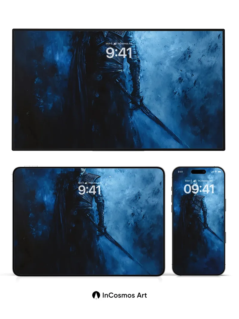 Frostborn Warrior Wallpaper with Ice-Crowned Majesty