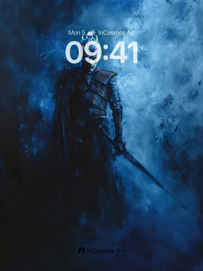 Frostborn Warrior Wallpaper with Ice-Crowned Majesty