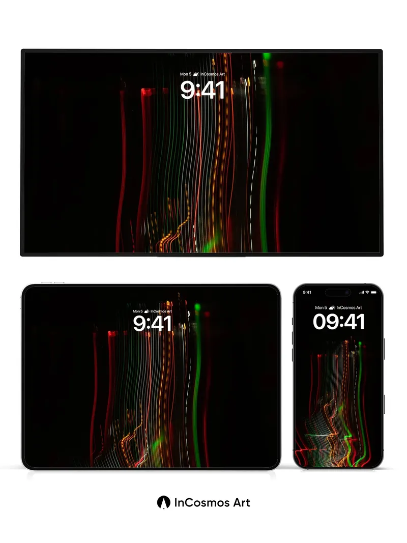 Neon Veil Wallpaper with Electric Traces