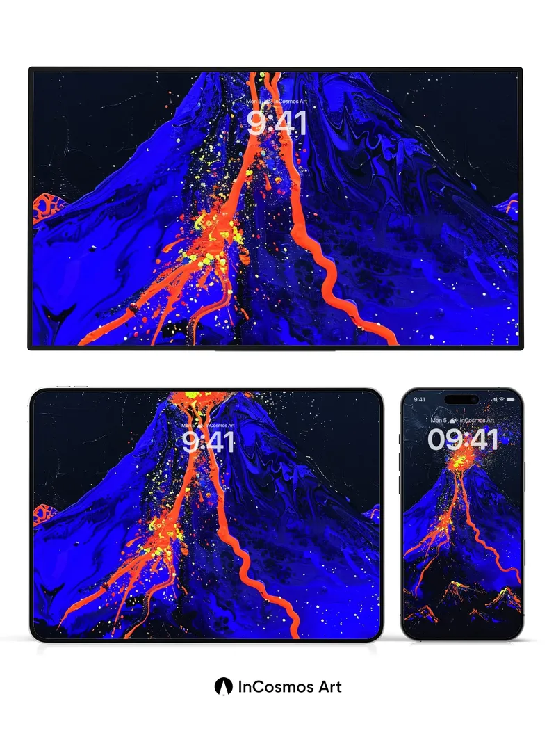 Cosmic Eruption Wallpaper in Electric Blue