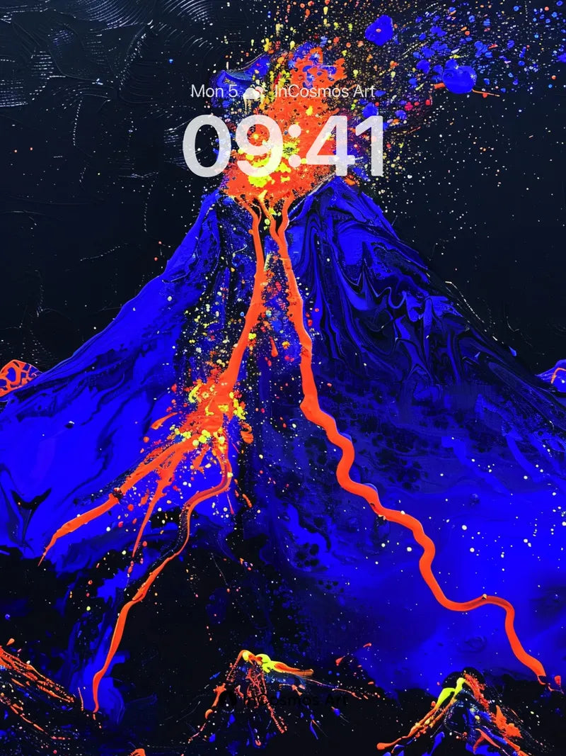 Cosmic Eruption Wallpaper in Electric Blue