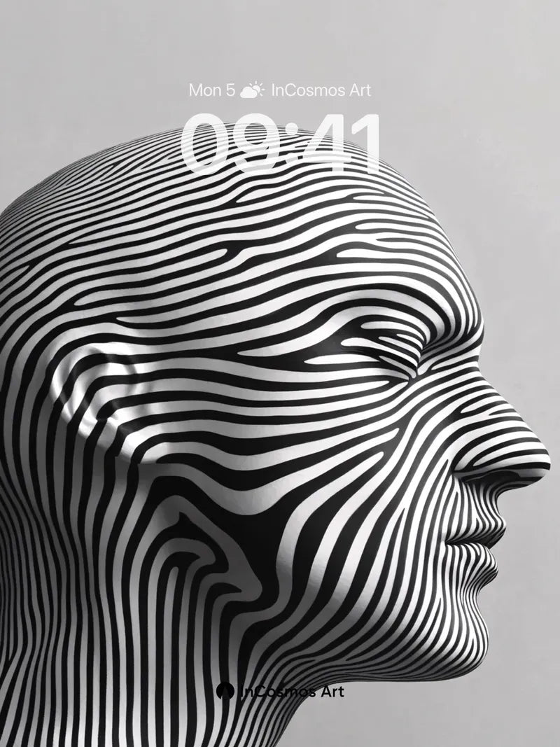 Silent Zebra Wallpaper with Flowing Lines wallpaper for iPhone, iPad & Mac