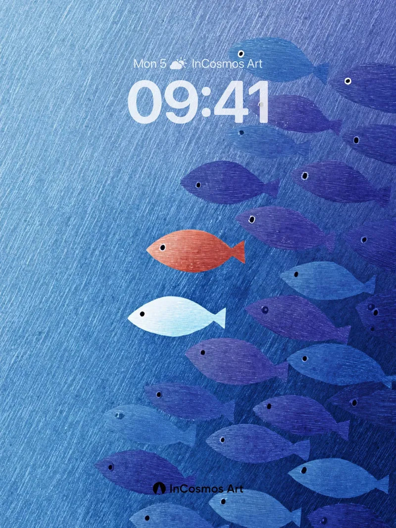 Serenity Swarm Wallpaper with Contrasting Fin wallpaper for iPhone, iPad & Mac