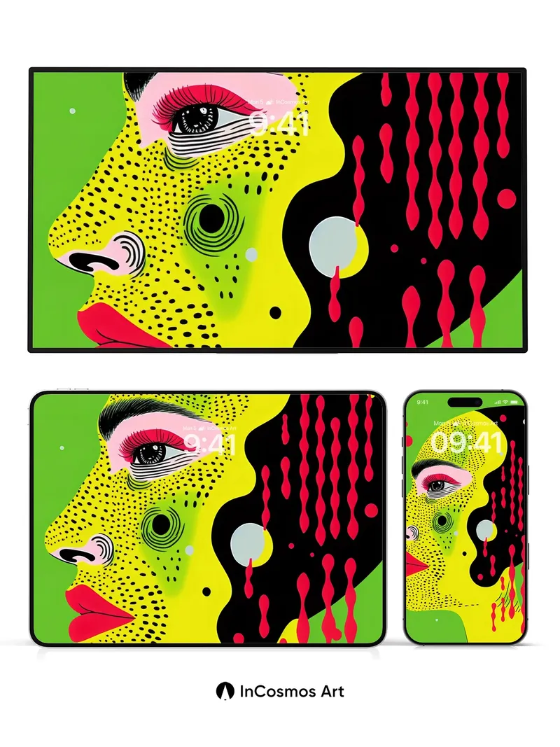 Neon Pulse Wallpaper with Dripping Dreams