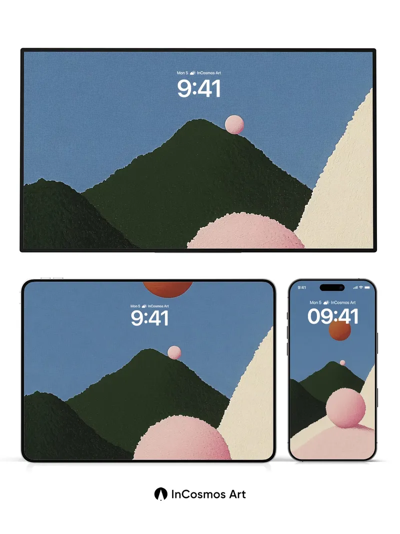 Serene Sphere Wallpaper with Floating Orbs