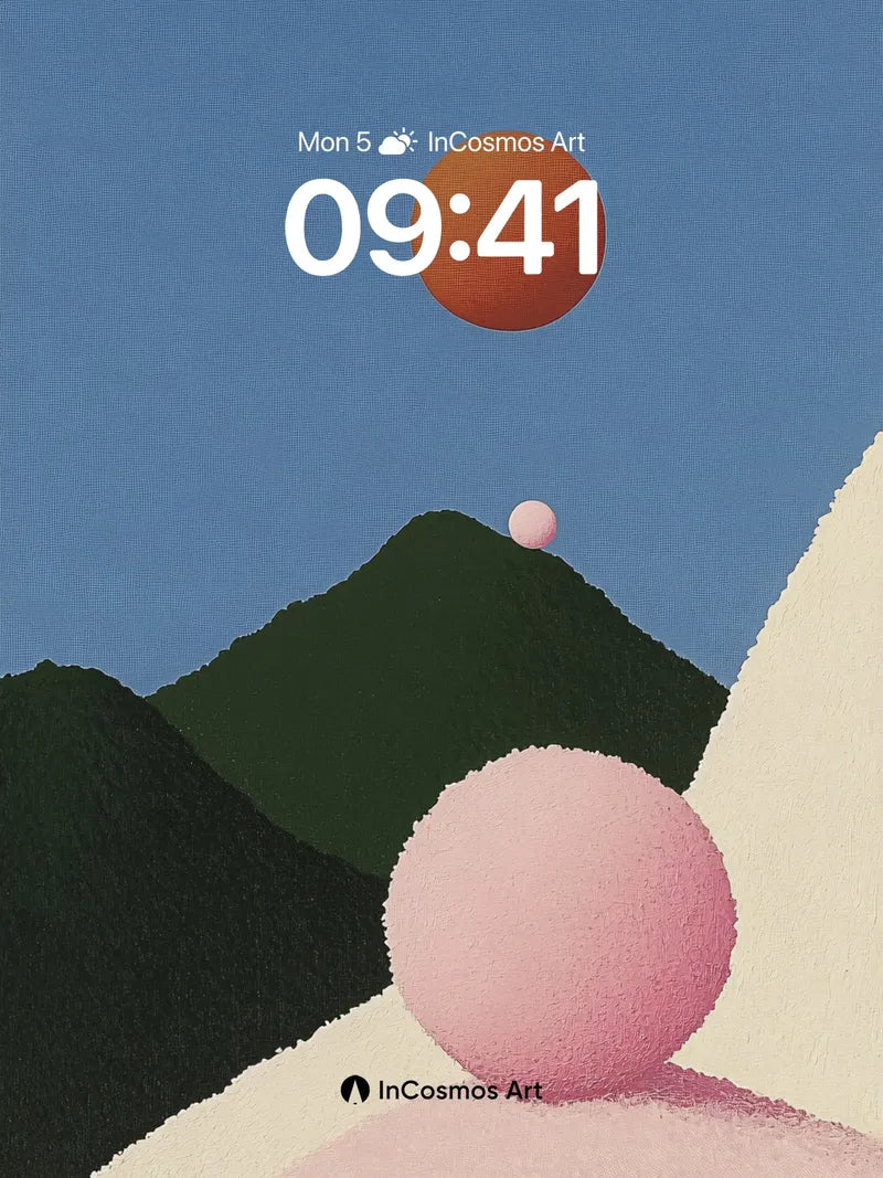 Serene Sphere Wallpaper with Floating Orbs