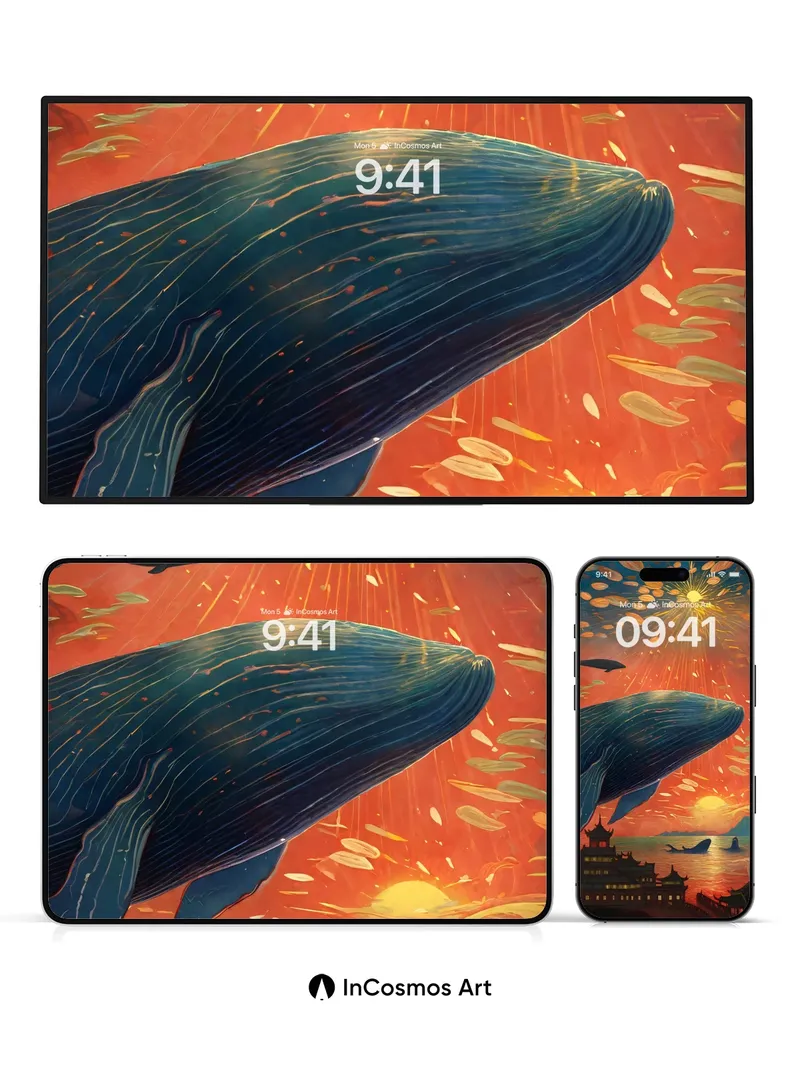 Whispering Leviathan Wallpaper with Celestial Drift