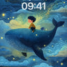 Starry Drift Wallpaper with Floating Whale wallpaper for iPhone, iPad & Mac