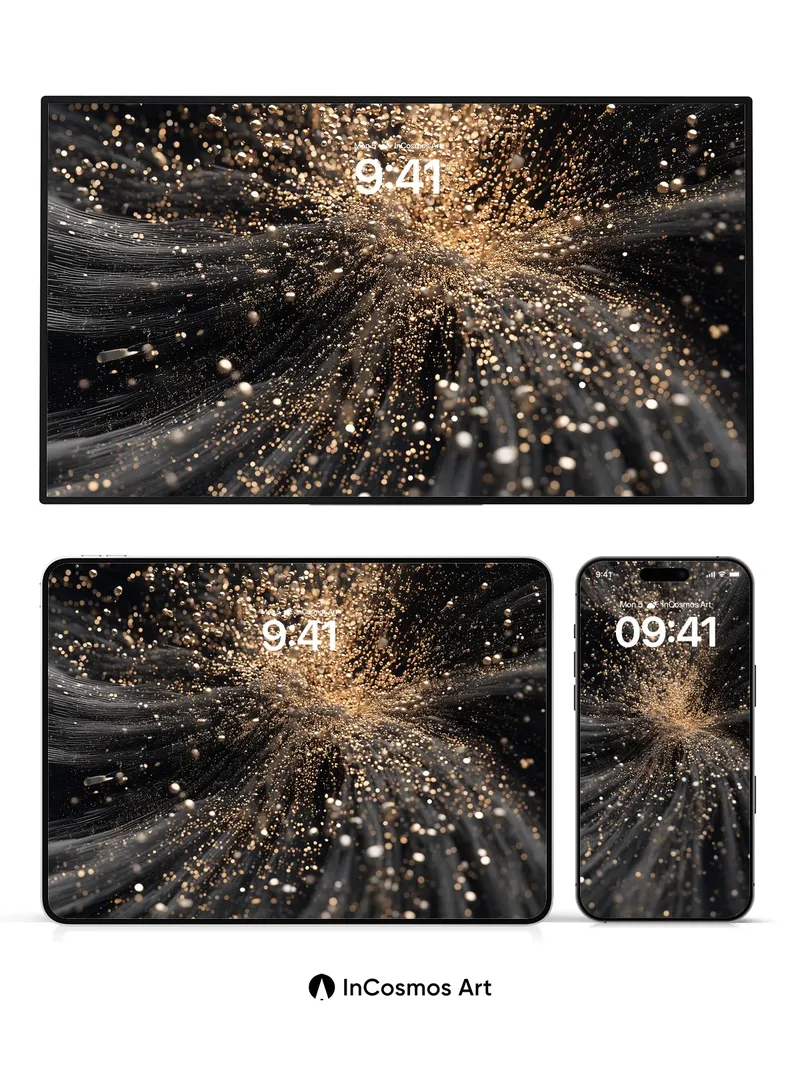 Golden Nebula Wallpaper with Cosmic Dust Trails