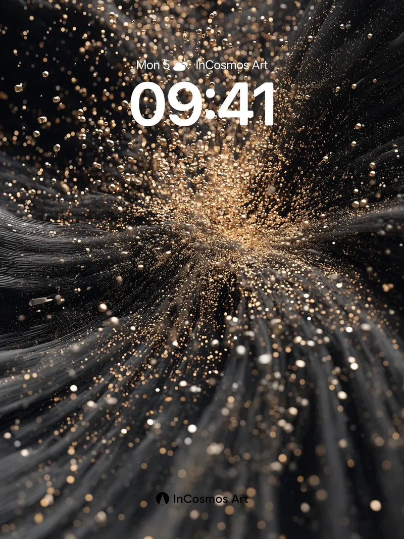 Golden Nebula Wallpaper with Cosmic Dust Trails