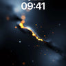 Cosmic Ember Wallpaper with Starlit Veil wallpaper for iPhone, iPad & Mac