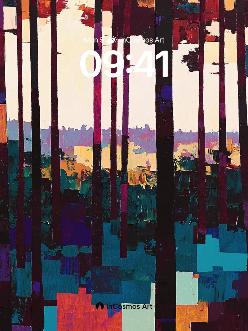 Nocturnal Forest Wallpaper with Pixelated Light wallpaper for iPhone, iPad & Mac