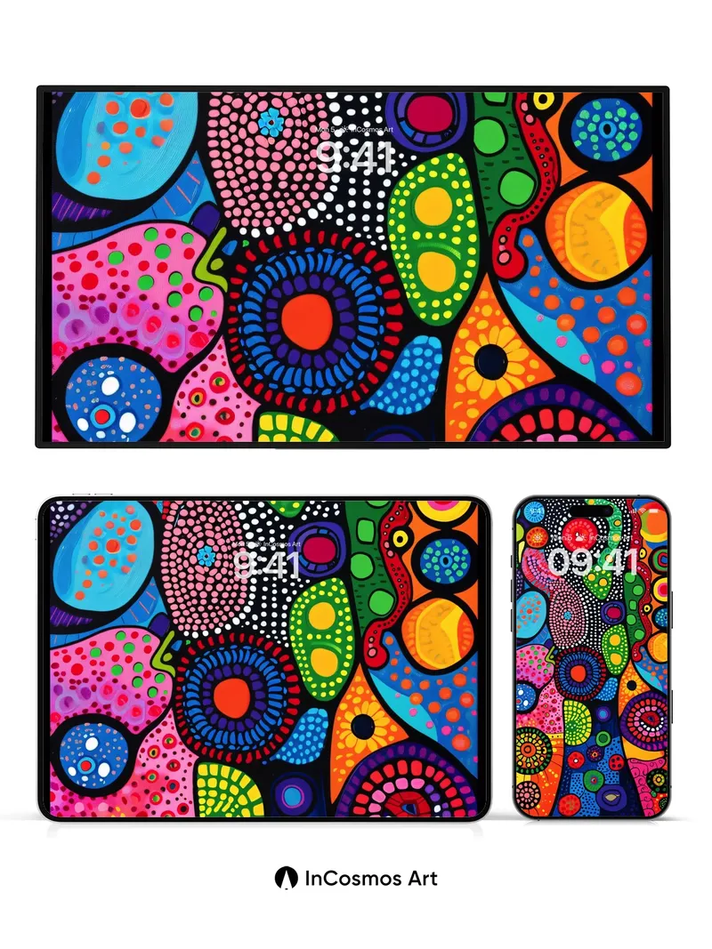 Electric Kusama Wallpaper with Polka Dot Pulse