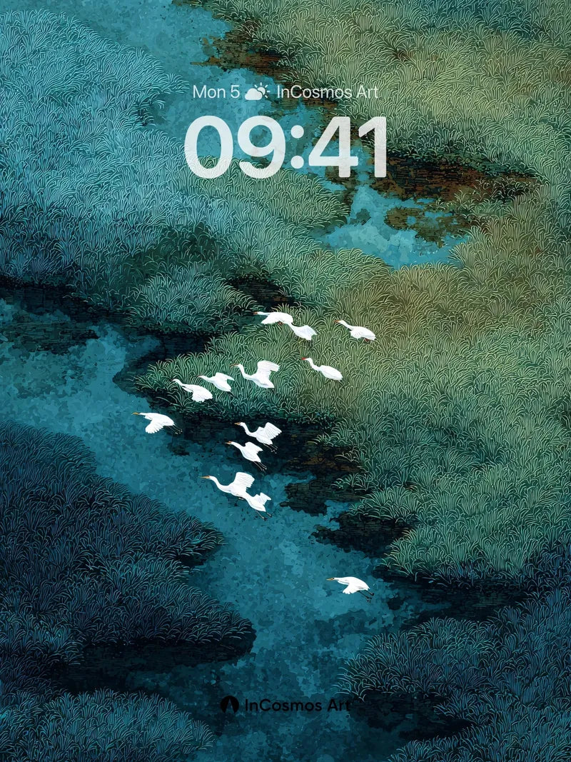 Serenity Flight Wallpaper with Marsh Echoes wallpaper for iPhone, iPad & Mac
