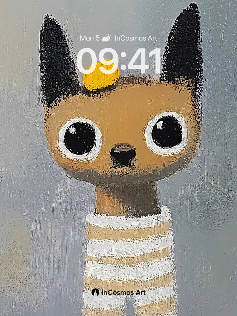 Whimsical Cat Wallpaper with Striped Soul wallpaper for iPhone, iPad & Mac
