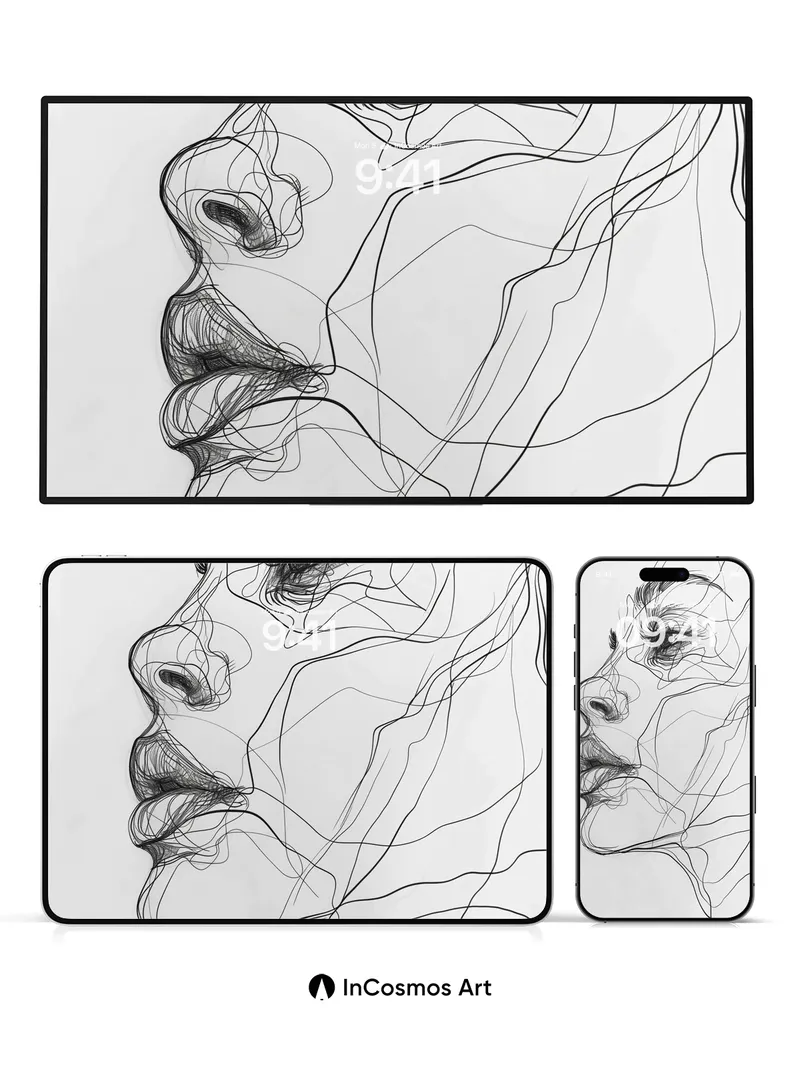 Whispering Lines Wallpaper with Ethereal Profile