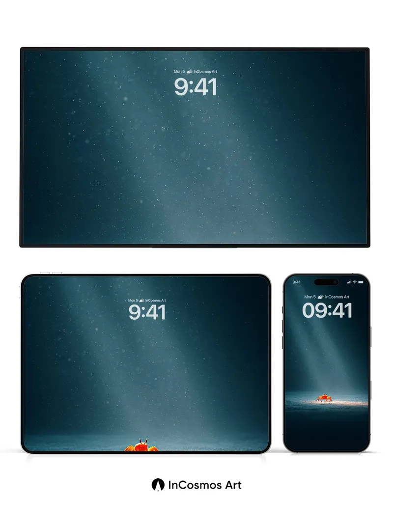 Deep Sea Solitude Wallpaper with Rayed Light