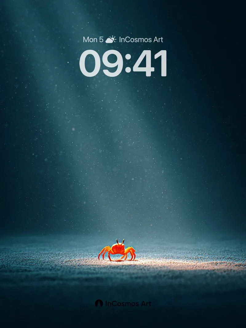 Deep Sea Solitude Wallpaper with Rayed Light