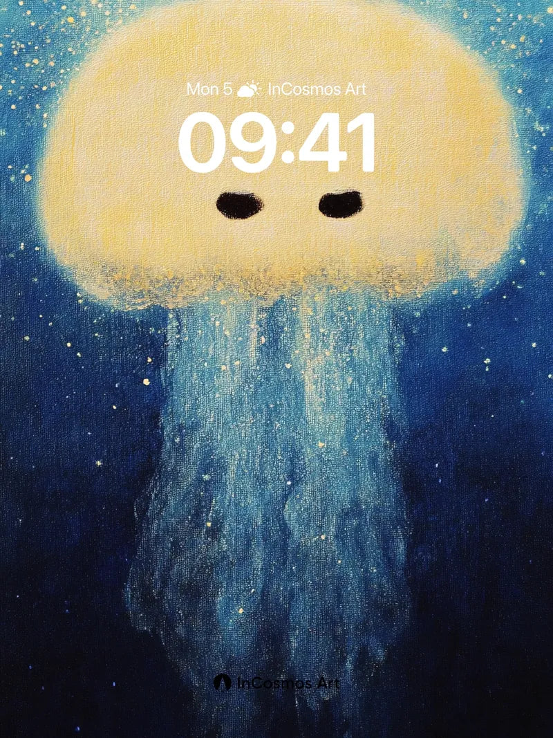 Luminous Drift Wallpaper with Starlit Tendrils