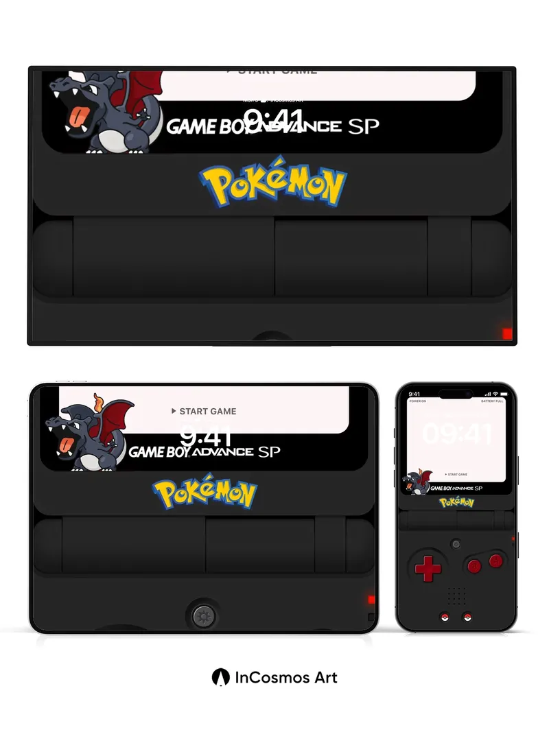 Nostalgic Pixel Glow Wallpaper with Dragon Charm