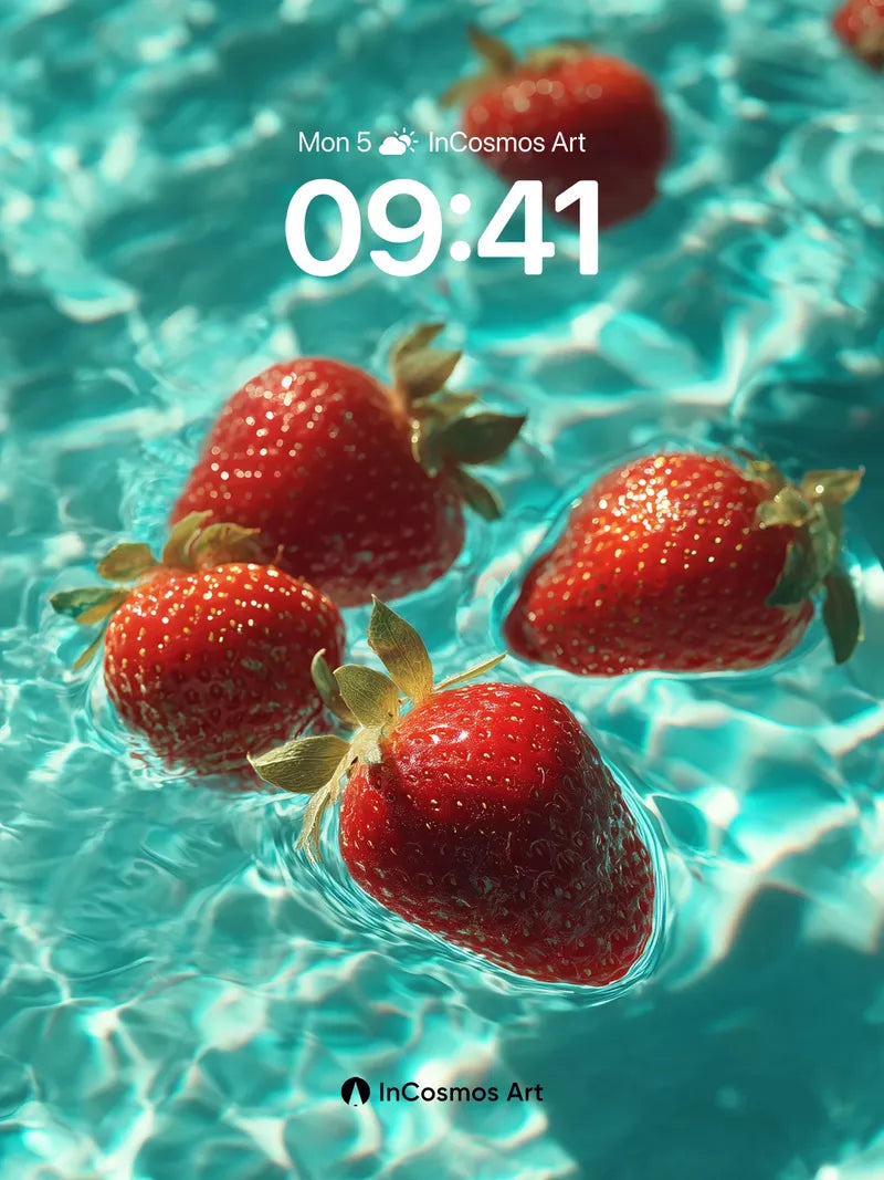 Sunlit Float Wallpaper with Strawberry Drift