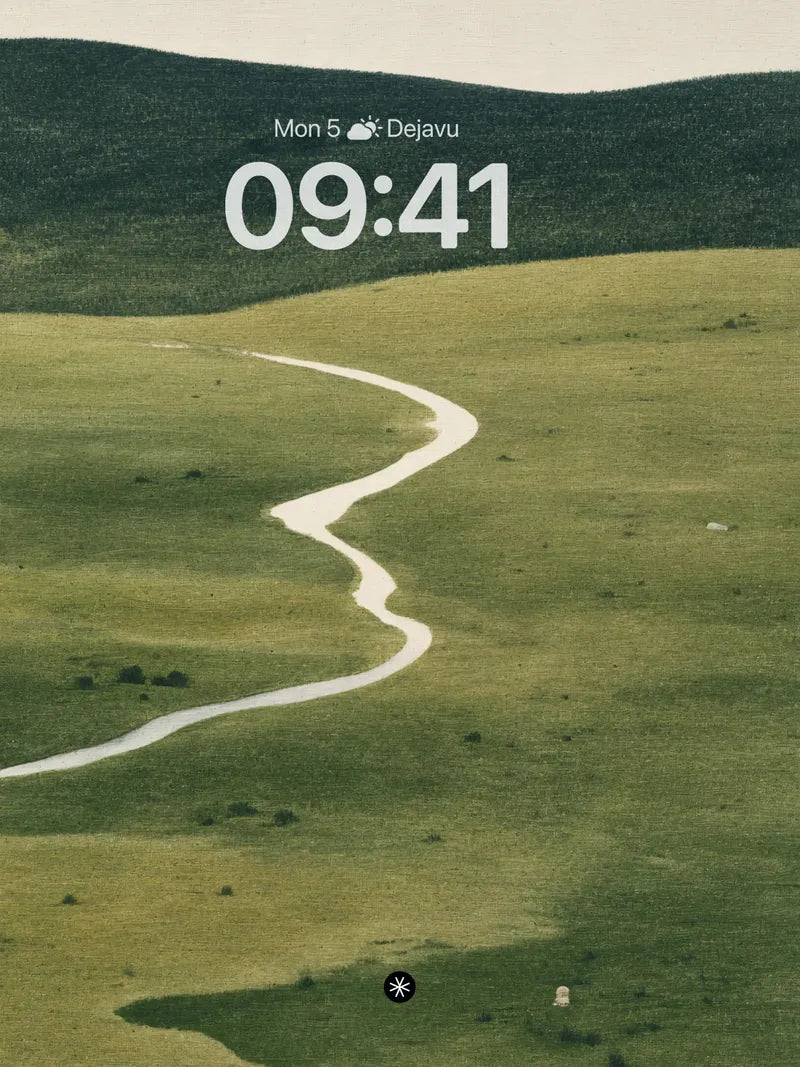Winding River Meadow Wallpaper Minimal Background