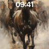 Thundering Spirit Wallpaper with Dust-Whipped Horses wallpaper for iPhone, iPad & Mac