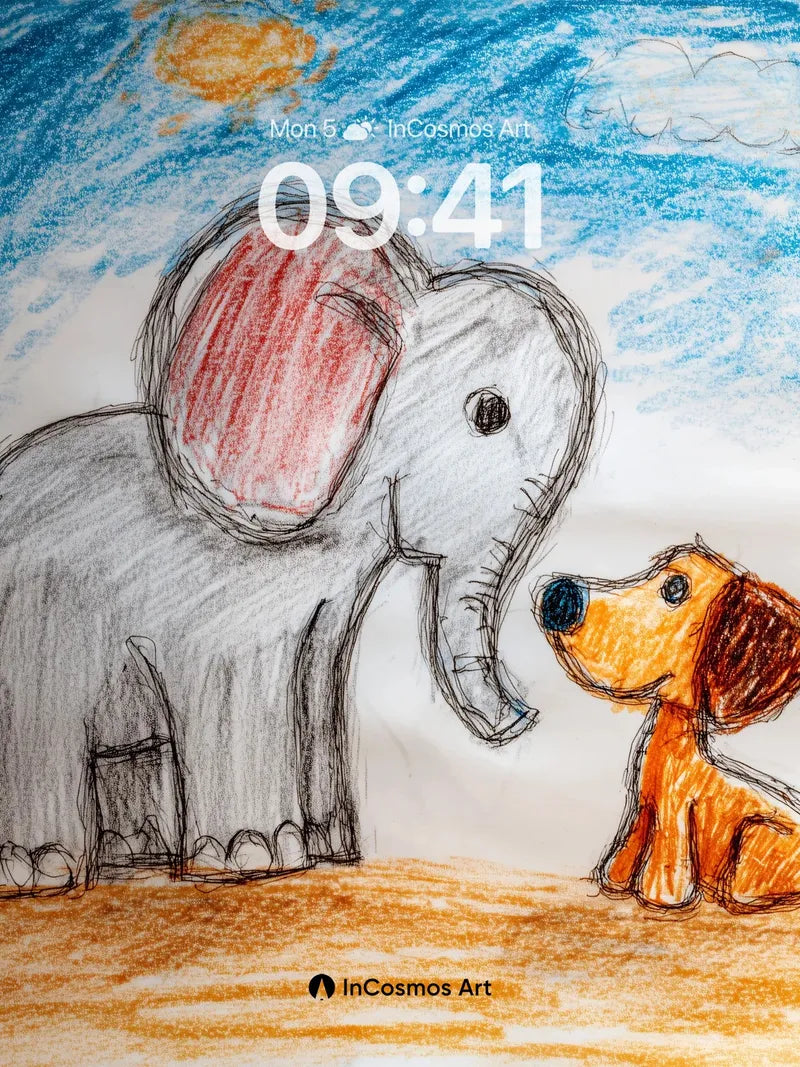 Whimsical Friendship Wallpaper with Childlike Charm wallpaper for iPhone, iPad & Mac