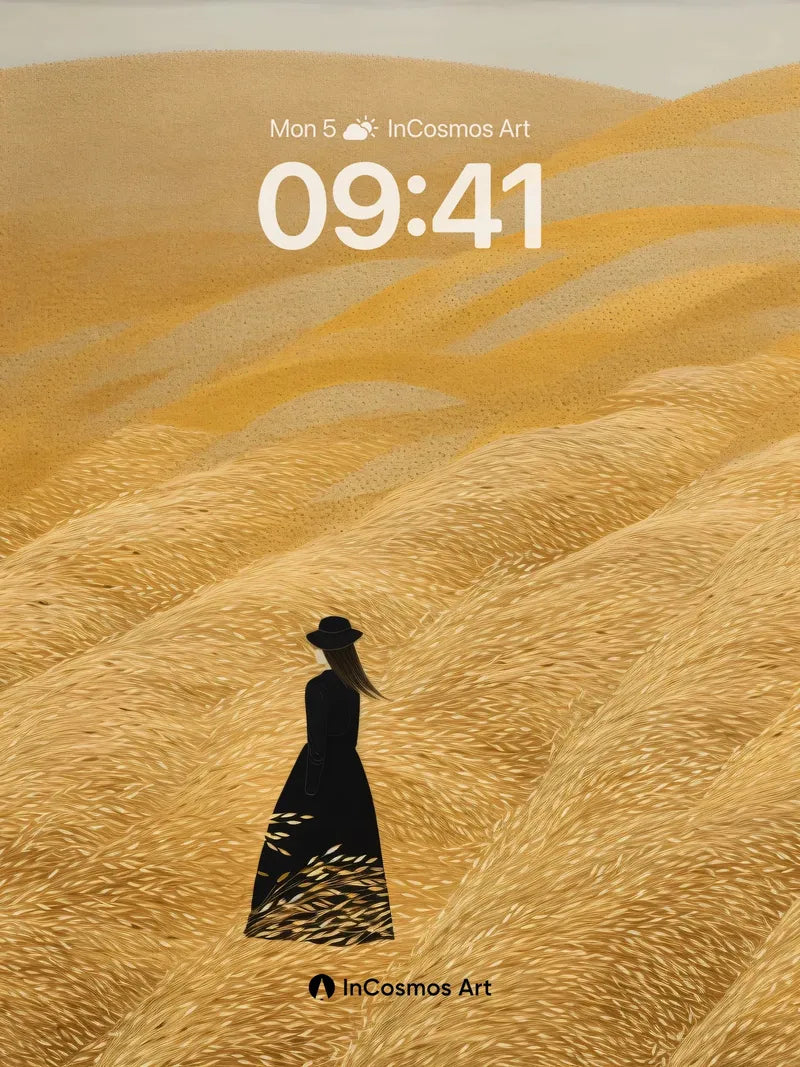 Golden Hush Wallpaper with Silent Walker