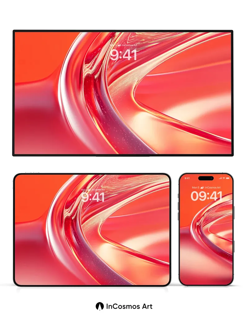 Luminous Curve Wallpaper with Liquid Light