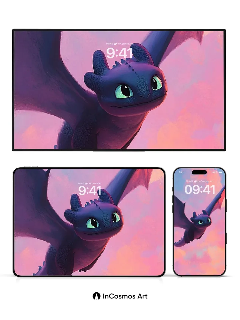 Ethereal Flight Wallpaper with Dragon's Gaze
