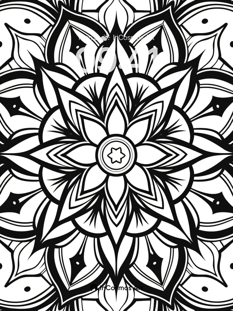 Ink Bloom Wallpaper with Geometric Reverie