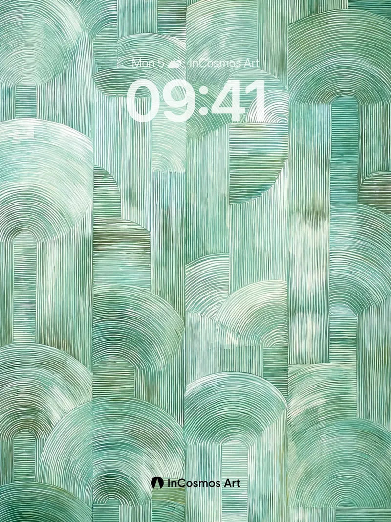 Emerald Echo Wallpaper with Whispering Arcs wallpaper for iPhone, iPad & Mac